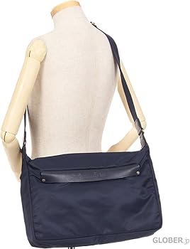 【美品】フェリージ ショルダーバッグ メッセンジャーバッグ ネイビー 17-64 フェリージ 斜め掛けショルダーバッグ メンズ ナイロン レザー